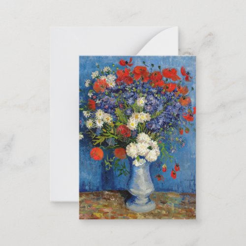 Vincent van Gogh _ Vase with Cornflowers  Poppies Note Card