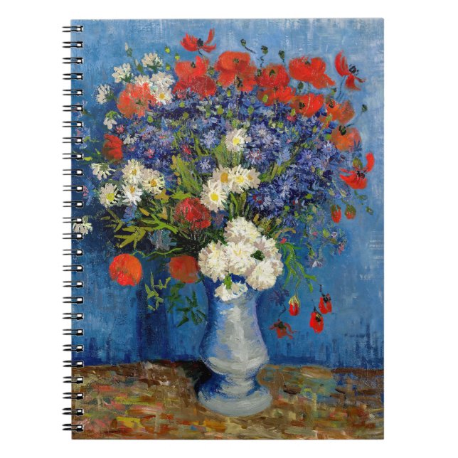 Vincent van Gogh - Vase with Cornflowers & Poppies Notebook (Front)