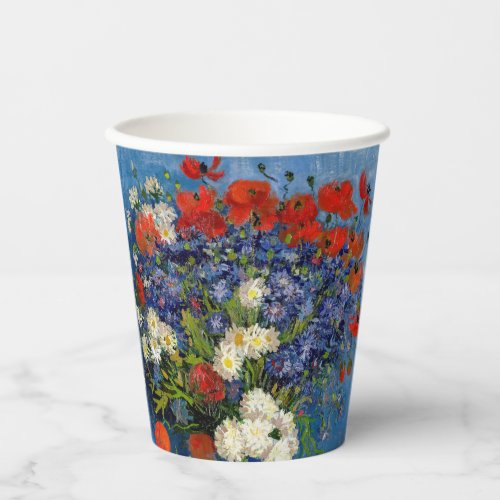 Vincent van Gogh _ Vase with Cornflowers  Poppies Paper Cups