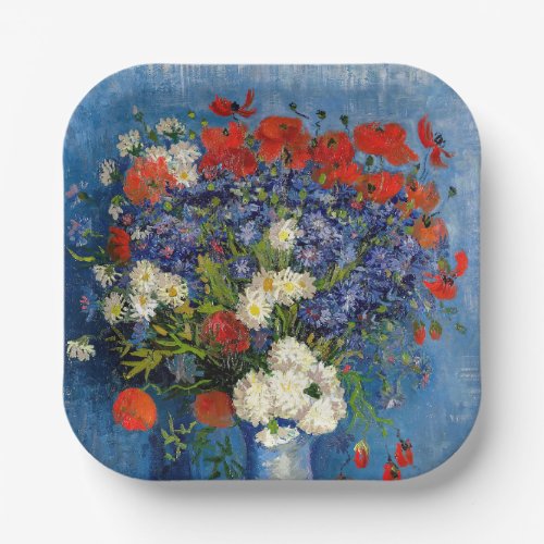 Vincent van Gogh _ Vase with Cornflowers  Poppies Paper Plates