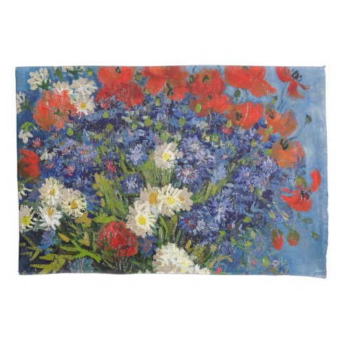 Vincent van Gogh _ Vase with Cornflowers  Poppies Pillow Case