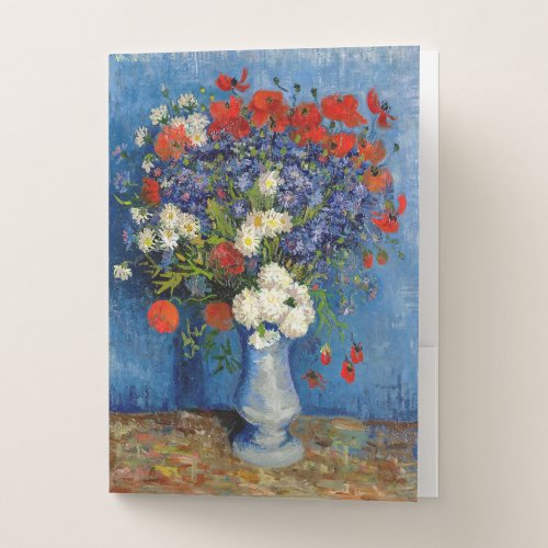 Vincent van Gogh _ Vase with Cornflowers  Poppies Pocket Folder