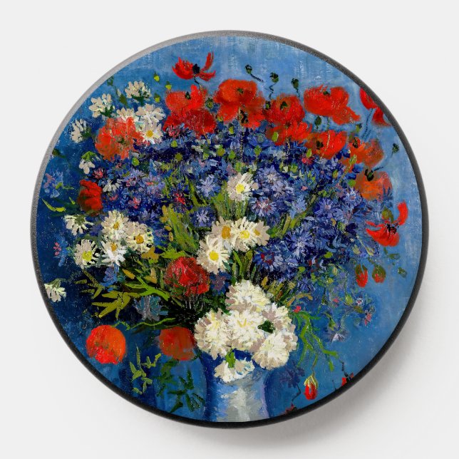 Vincent van Gogh - Vase with Cornflowers & Poppies PopSocket (Popsocket)