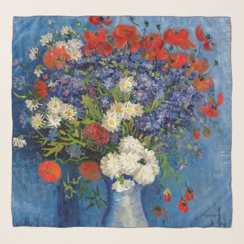 Vincent van Gogh _ Vase with Cornflowers  Poppies Scarf