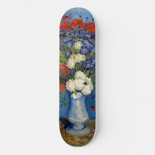 Vincent van Gogh _ Vase with Cornflowers  Poppies Skateboard