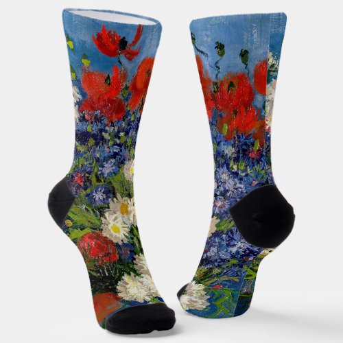 Vincent van Gogh _ Vase with Cornflowers  Poppies Socks