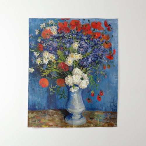 Vincent van Gogh _ Vase with Cornflowers  Poppies Tapestry