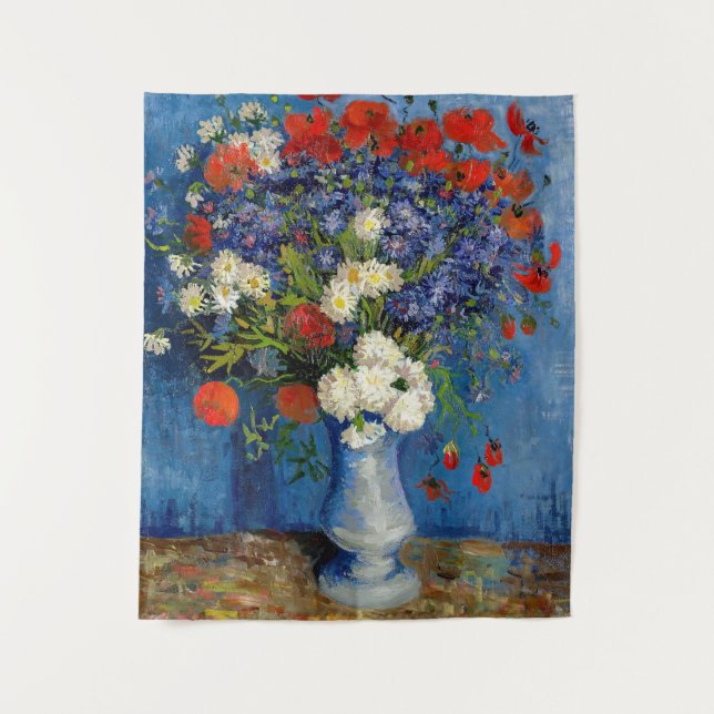 Vincent van Gogh - Vase with Cornflowers & Poppies Tapestry (Front)
