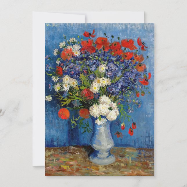 Vincent van Gogh - Vase with Cornflowers & Poppies Thank You Card (Front)