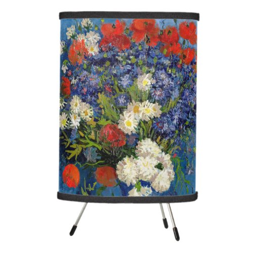 Vincent van Gogh _ Vase with Cornflowers  Poppies Tripod Lamp
