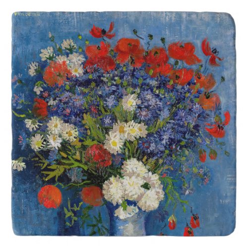 Vincent van Gogh _ Vase with Cornflowers  Poppies Trivet