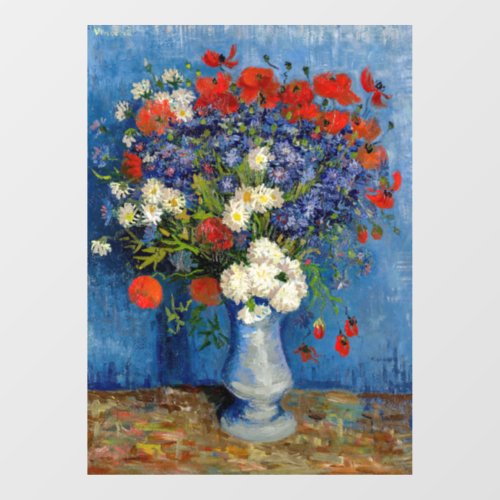 Vincent van Gogh _ Vase with Cornflowers  Poppies Window Cling