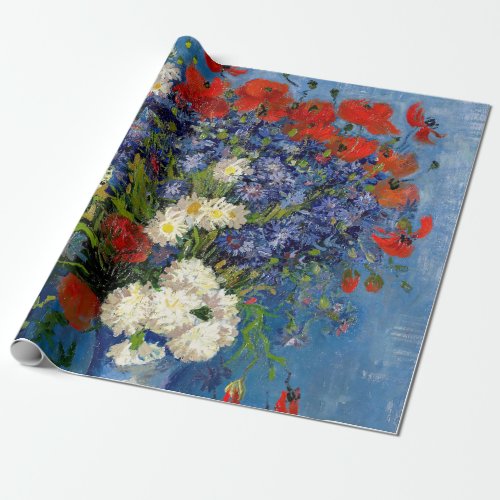 Vincent van Gogh _ Vase with Cornflowers  Poppies Wrapping Paper