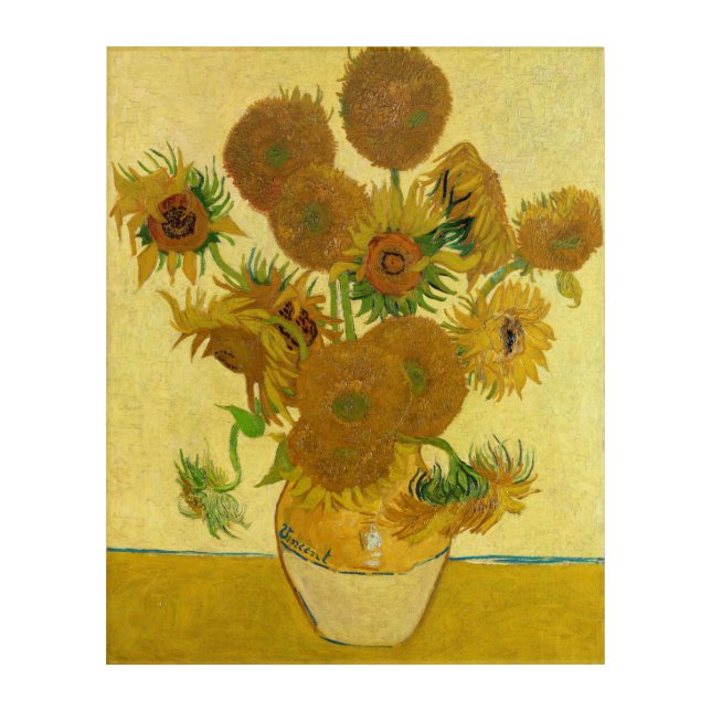 Vincent van Gogh - Vase with Fifteen Sunflowers Acrylic Print (Front)