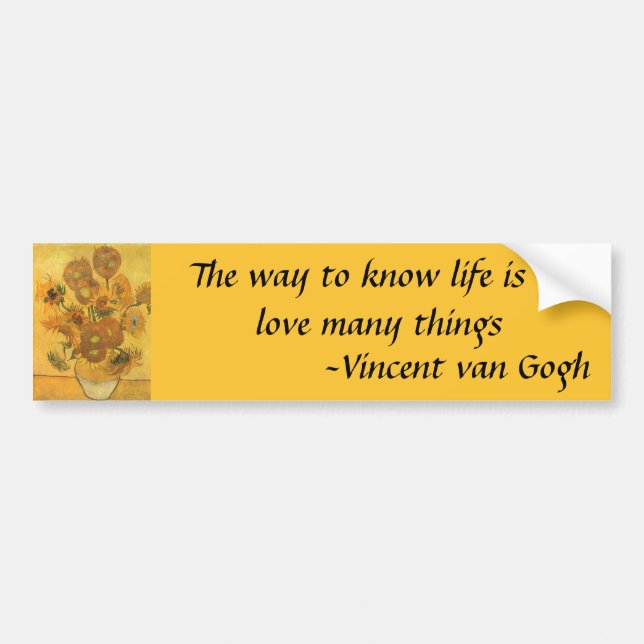 Vincent van Gogh - Vase with Fifteen Sunflowers Bumper Sticker (Front)