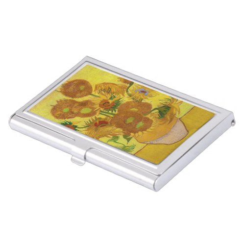 Vincent van Gogh _ Vase with Fifteen Sunflowers Business Card Case