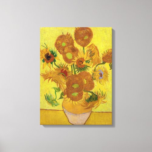 Vincent van Gogh _ Vase with Fifteen Sunflowers Canvas Print
