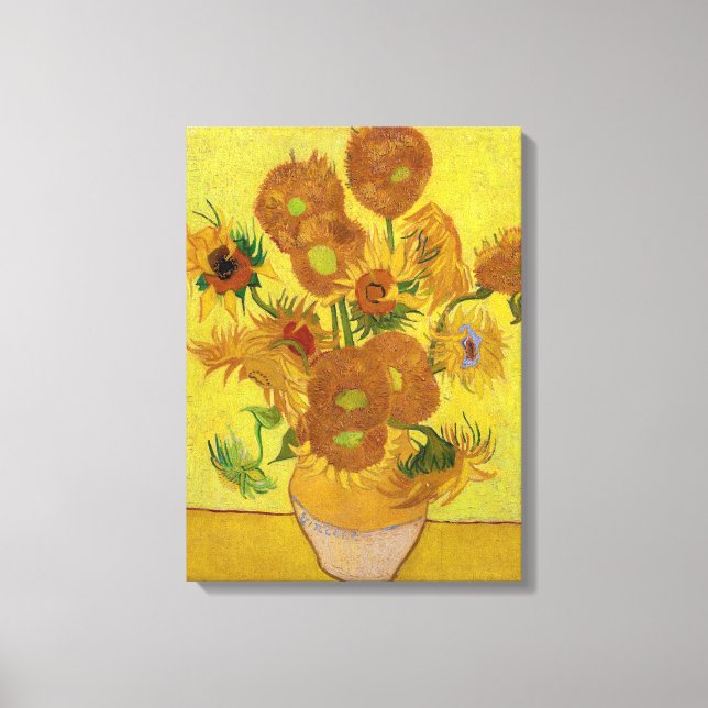 Vincent van Gogh - Vase with Fifteen Sunflowers Canvas Print (Front)