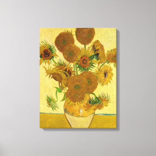 Vincent van Gogh _ Vase with Fifteen Sunflowers Canvas Print