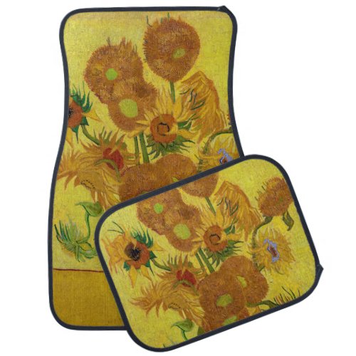 Vincent van Gogh _ Vase with Fifteen Sunflowers Car Floor Mat