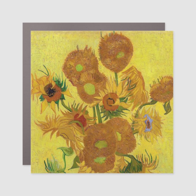 Vincent van Gogh - Vase with Fifteen Sunflowers Car Magnet (Front)