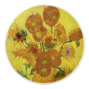 Vincent van Gogh - Vase with Fifteen Sunflowers Ceramic Knob