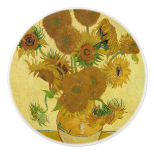 Vincent van Gogh - Vase with Fifteen Sunflowers Ceramic Knob