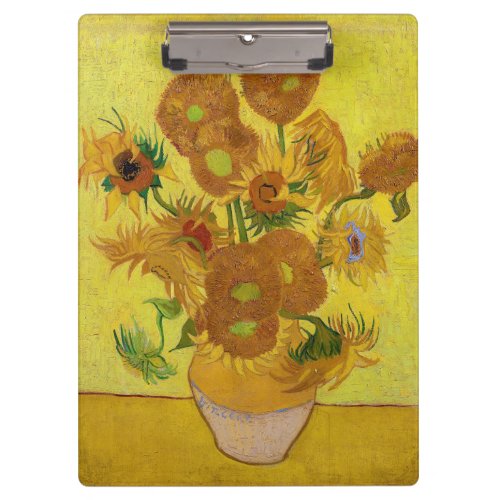 Vincent van Gogh _ Vase with Fifteen Sunflowers Clipboard