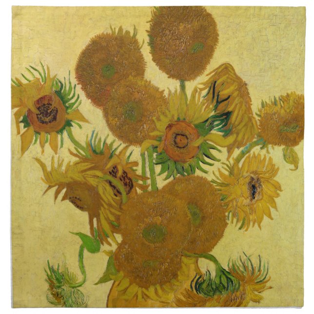 Vincent van Gogh - Vase with Fifteen Sunflowers Cloth Napkin (Front)