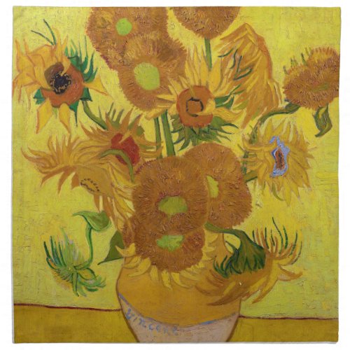 Vincent van Gogh _ Vase with Fifteen Sunflowers Cloth Napkin