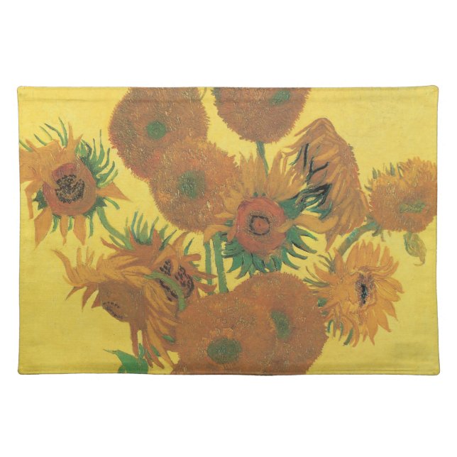 Vincent van Gogh - Vase with Fifteen Sunflowers Cloth Placemat (Front)