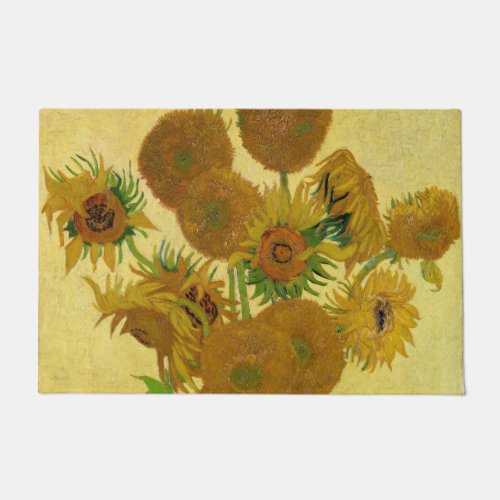 Vincent van Gogh _ Vase with Fifteen Sunflowers Doormat