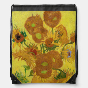 Vincent van Gogh - Vase with Fifteen Sunflowers Drawstring Bag