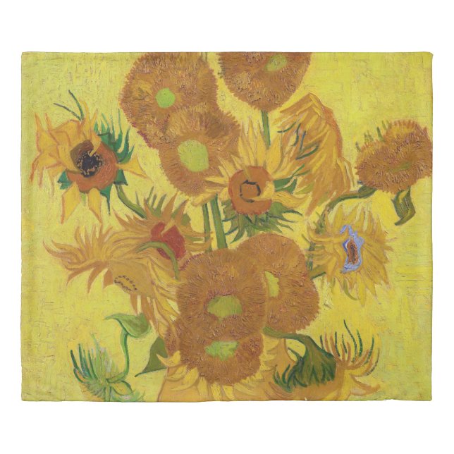 Vincent van Gogh - Vase with Fifteen Sunflowers Duvet Cover (Front)