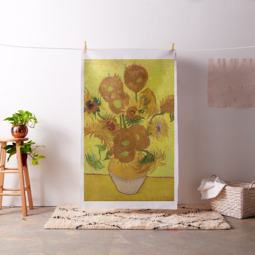 Vincent van Gogh - Vase with Fifteen Sunflowers Fabric