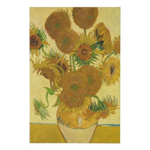 Vincent van Gogh _ Vase with Fifteen Sunflowers Faux Canvas Print