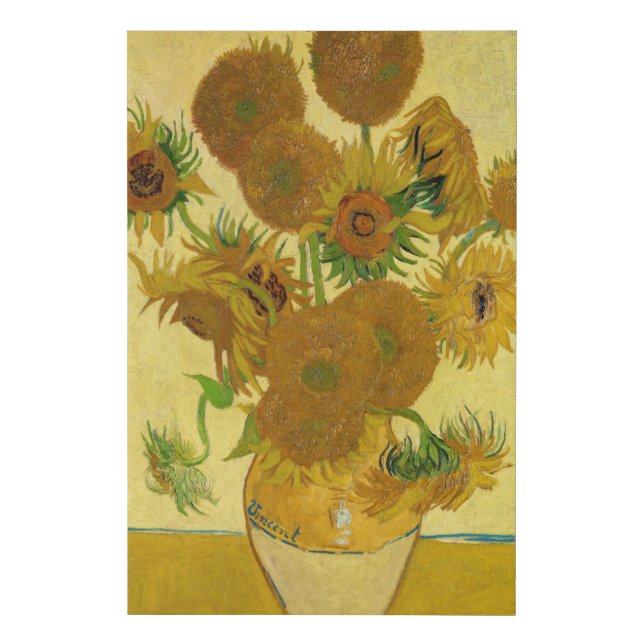 Vincent van Gogh - Vase with Fifteen Sunflowers Faux Canvas Print (Front)