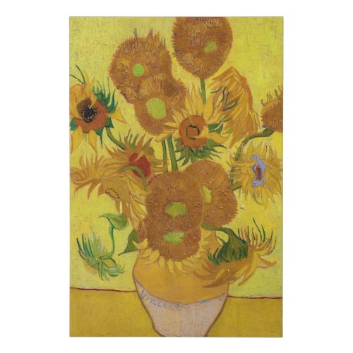 Vincent van Gogh _ Vase with Fifteen Sunflowers  Faux Canvas Print