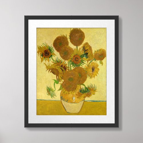 Vincent van Gogh _ Vase with Fifteen Sunflowers Framed Art