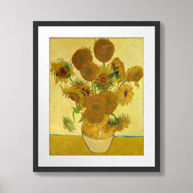 Vincent van Gogh - Vase with Fifteen Sunflowers Framed Art (Framed Front)