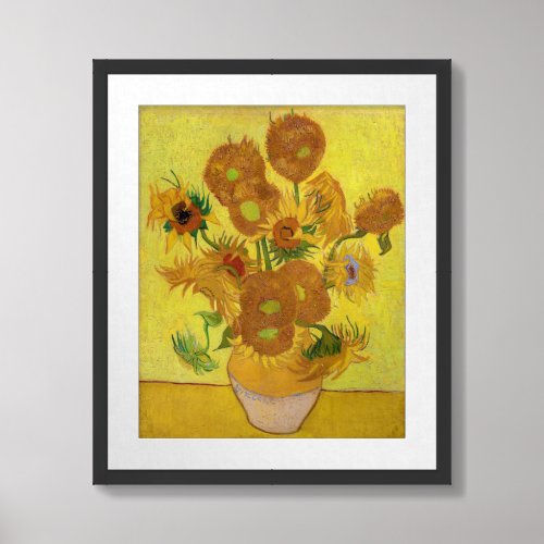 Vincent van Gogh _ Vase with Fifteen Sunflowers Framed Art