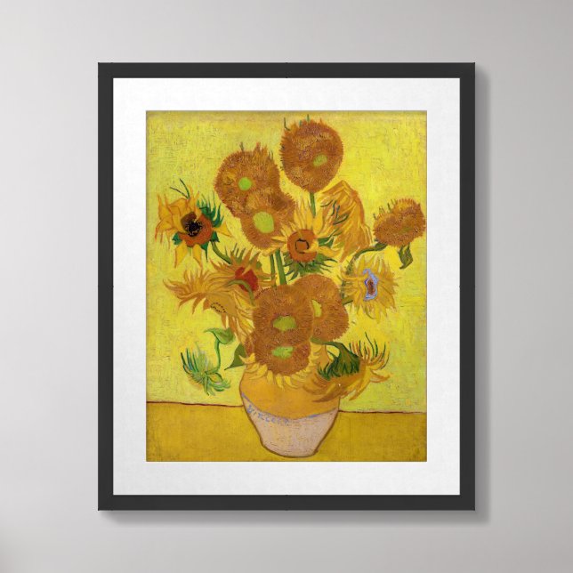 Vincent van Gogh - Vase with Fifteen Sunflowers Framed Art (Framed Front)
