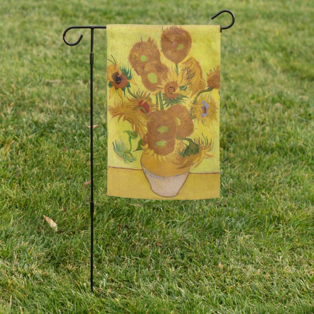 Vincent van Gogh - Vase with Fifteen Sunflowers Garden Flag (In SItu)