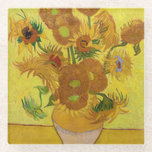 Vincent van Gogh - Vase with Fifteen Sunflowers Glass Coaster