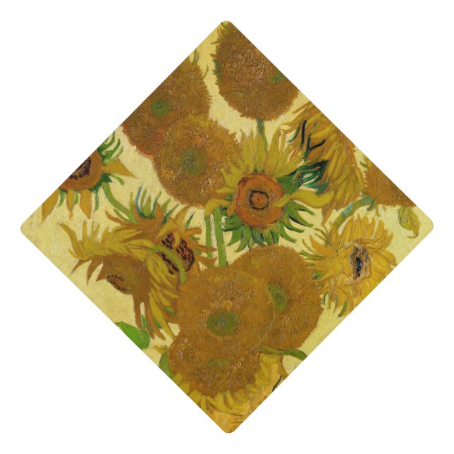 Vincent van Gogh - Vase with Fifteen Sunflowers Graduation Cap Topper (Front)