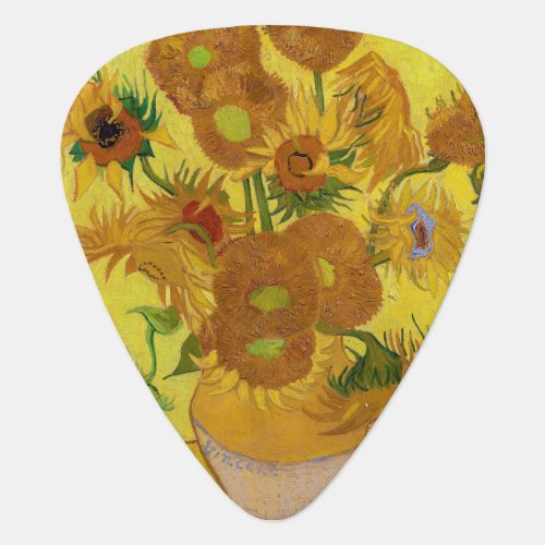 Vincent van Gogh _ Vase with Fifteen Sunflowers Guitar Pick
