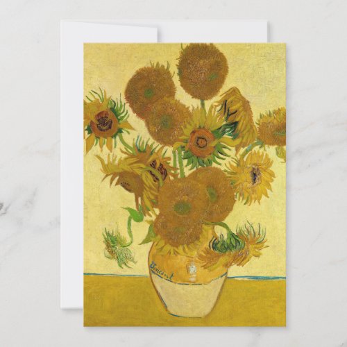 Vincent van Gogh _ Vase with Fifteen Sunflowers Invitation