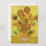 Vincent van Gogh - Vase with Fifteen Sunflowers Invitation<br><div class="desc">Vase with Fifteen Sunflowers / Vase avec quinze tournesols - Vincent Van Gogh,  January1889 - Sunflowers 1889 repetition of fouth version (F458)</div>