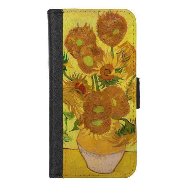 Vincent van Gogh - Vase with Fifteen Sunflowers iPhone Wallet Case (Front)