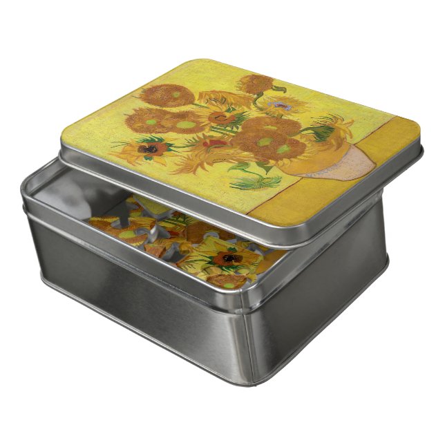 Vincent van Gogh - Vase with Fifteen Sunflowers Jigsaw Puzzle (Lid Open)